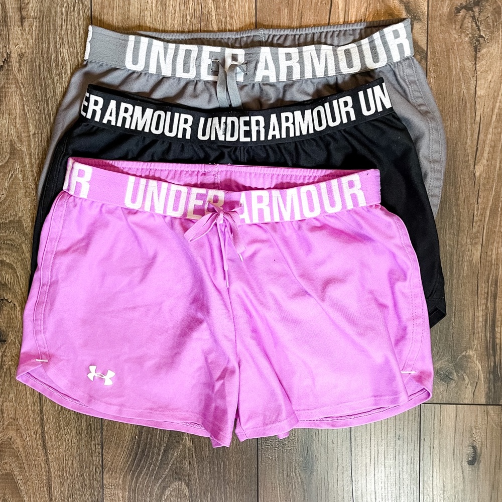 3 under armor shorts. Size small.